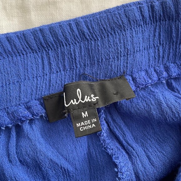 Lulus Lolinda Halter Convertible Jumpsuit Size Medium Blue Gauze - Picture 11 of 13